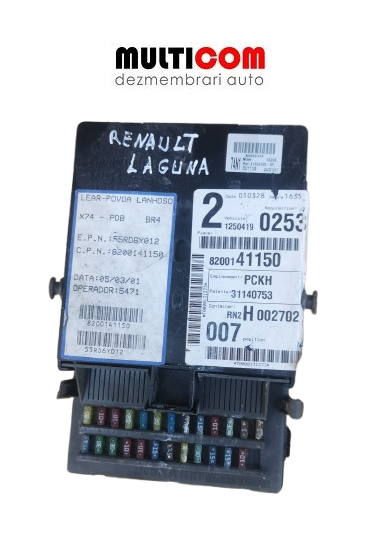 Tablou siguranțe Renault Laguna 2 benzină, COD 8200141150